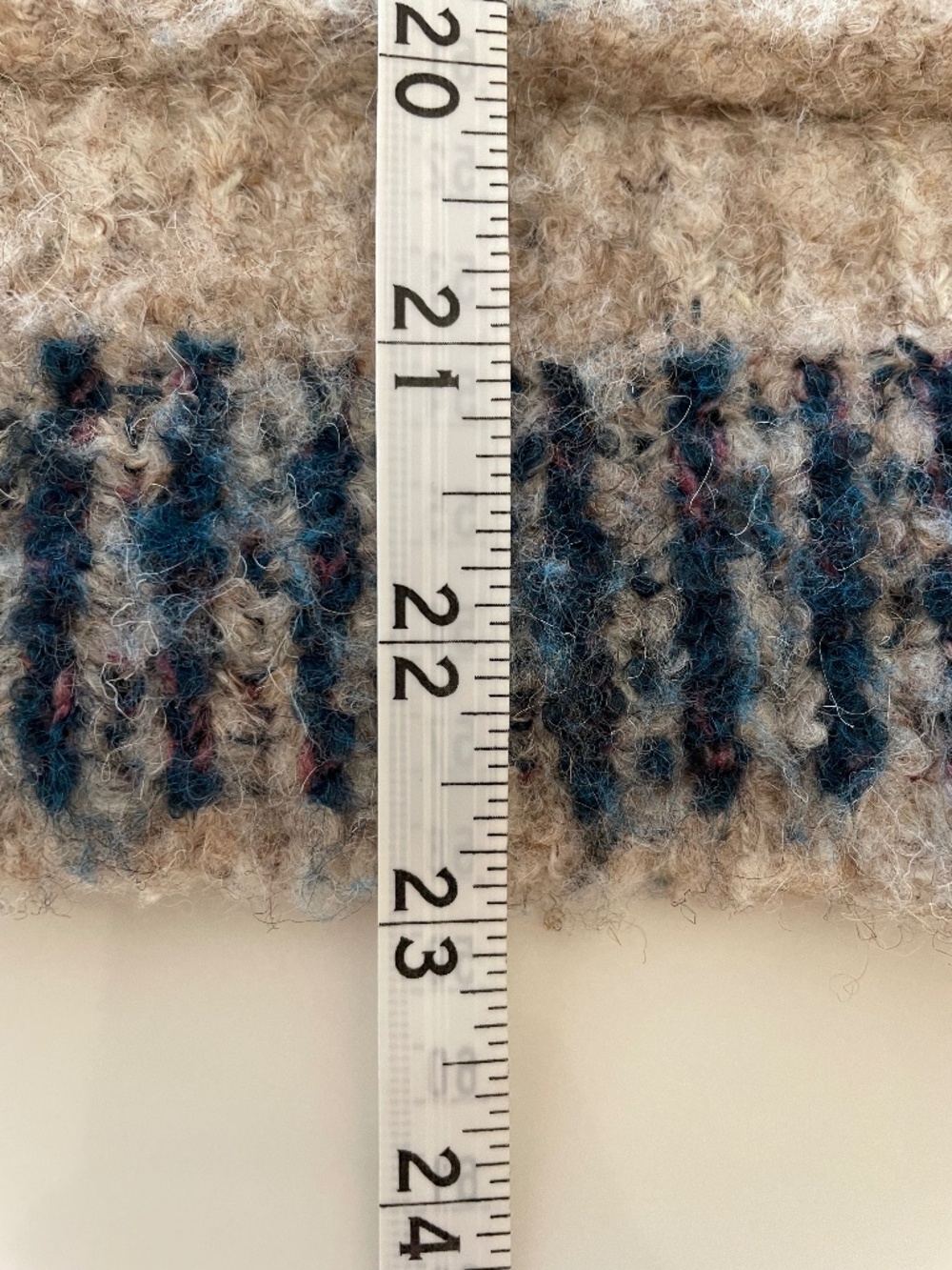 Pilcro Beige and Teal Patterned Crewneck Sweater -SMALL - Picture 9 of 9